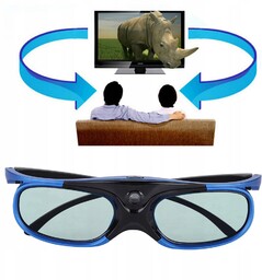 Aktywne Okulary Migawkowe 3D Dlp Link Projektor Niebieski