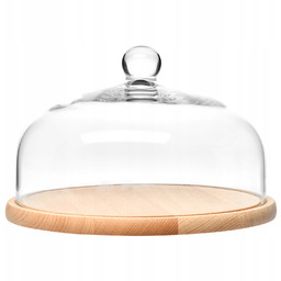 Klosz z drewnianą paterą Glamour Krosno 28,5cm patera
