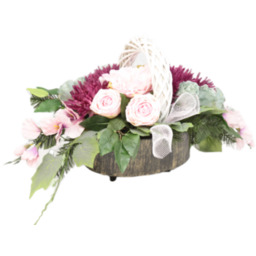 Stroik dekorowany w misie z kołem wiklinowym 60