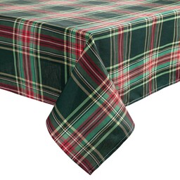 Eurofirany Obrus świąteczny 145x300 Aurora zielony czerwony kratka