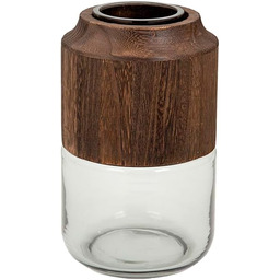 Alexandra House Living Wazon naturalny drewniany szkło 14