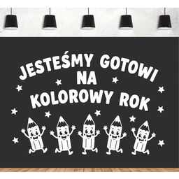 Jesteśmy gotowi na kolorowy rok- wycinanka z kartonu