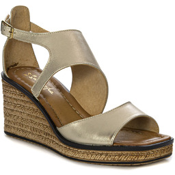 Maciejka Sandały espadryle damskie na koturnie złote-38