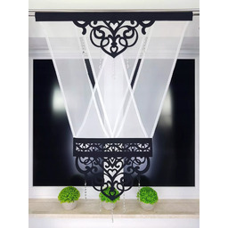 Panel Ażurowy Okienny Czarny Firana Gotowa Filc Woal