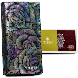 Damski skórzany portfel Peterson na magnes pojemna portmonetka