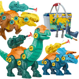 WOOPIE Zestaw Dinozaury do Skręcania 3 szt. Zestaw