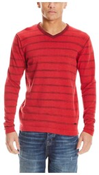 bluza BENCH - V Neck Stripe Red (RD012)