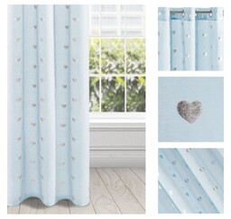 EUROFIRANY Firana BONNIE 140x250 cm niebieska w srebrne