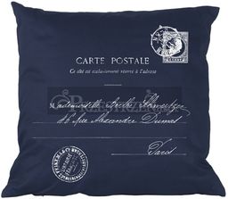 PODUSZKA OZDOBNA FRENCH HOME - CARTE POSTALE BLUE