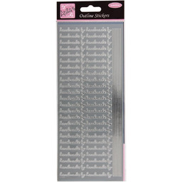 Anitas naklejki konturowe, ręcznie wykonane, srebrne, do scrapbookingu,