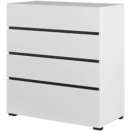 Komoda CROSS biały + czarny 4 szuflady 80