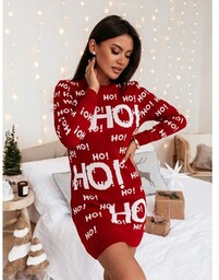 Sweter tunika ze świątecznym motywem MRS CLAUS -