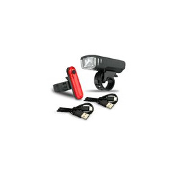 Zestaw ładowalnych lamp rowerowych LED Falcon Eye City