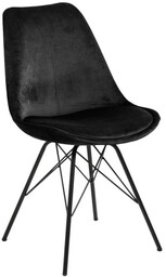 Nowoczesne krzesło do jadalni czarne ART132C / welur,