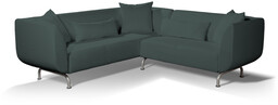 Pokrowiec na sofę narożną 3+2 Strömstad, zgaszony szmaragd