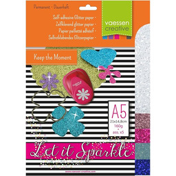 Vaessen Creative 5 x papier brokatowy 160 g