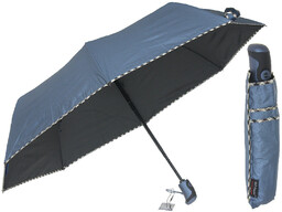 Parasol damski pełny automat niebieski metalic