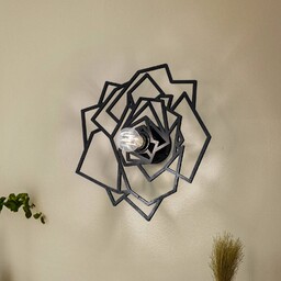 Opviq Lampa ścienna W-042, czarny wzór kwiatowy, cięcie