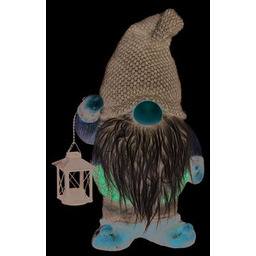 Skrzat z ceramiki z materiałową czapką i latarenką