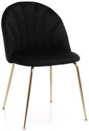 Krzesło Glamour DC-2139 czarne, złote nogi