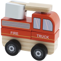 Trefl - Fire Truck, Wooden Toys - Autko
