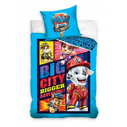 Pościel bawełniana 140x200 Psi Patrol pieski turkusowa poszewka