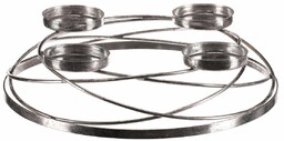 Świecznik adwentowy Kręgi, srebrny, metal,średnica 35 cm