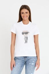 KARL LAGERFELD Biały damski t-shirt Ikonik 2.0