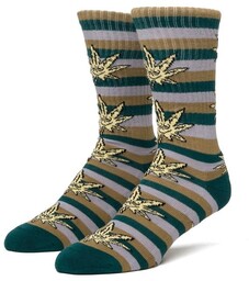 skarpetki HUF GREEN BUDDY STRIPE CREW SOCKS Pine