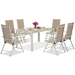 Zestaw ogrodowy aluminiowy polywood Verona dla 6 osób