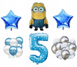 Mini Zestaw Minionki 5 Urodziny Balony DAVE