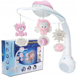 Muzyczna Karuzela z Projektorem B-Kids Lampka 3w1 różowa