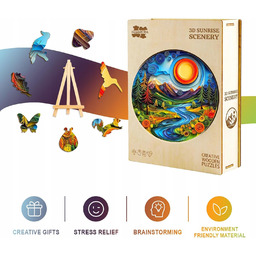 Puzzle drewniane duże 300 elementów las w górach