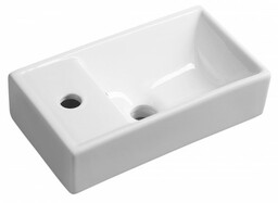 Mała umywalka ceramiczna 40x22 cm, lewa MINOS