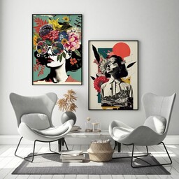 Pakamera Zestaw plakatów - kolaż kobieta v2