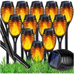 12x Pochodnia Solarna Lampa Led Ogrodowa Płomień Ogień