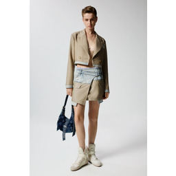 Krótka spódnica dwumateriałowa