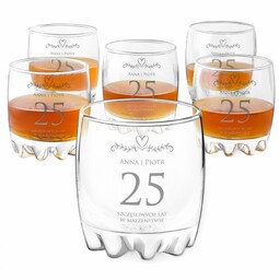 Szklanki grawerowane sylwana x6 z dedykacją dla pary