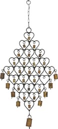 Deco 79 Dzwonek wiatrowy, metal, mosiądz, 76 cm