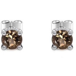 Pakamera Cocktail - Srebrne kolczyki z kwarcem dymnym