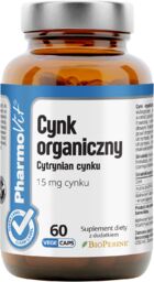 PharmoVit Cynk organiczny, cytrynian cynku, 60 kapsułek