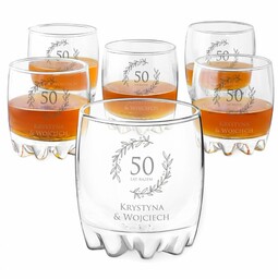 Szklanki grawerowane sylwana x6 z dedykacją dla pary