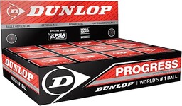 DUNLOP Piłki do squasha Progress czerwone, 12 sztuk,