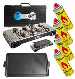 Dwupalnikowa kuchenka turystyczna Tiross Grill +4