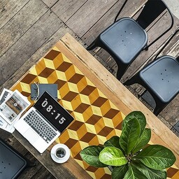 WALPLUS żółte kostki 3D mural naklejki ścienne, winyl,