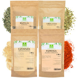 Bazylia Oregano Czosnek granulowany + Papryka słodka mielona