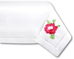 Obrus biały z haftem łowickim (85 x 85