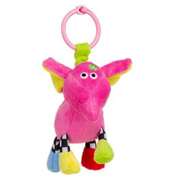 CANPOL BABIES Pluszowa grzechotka zwariowane zwierzątka różowy słoń