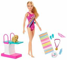 Barbie Dreamhouse Adventures lalka pływaczka z pieskiem