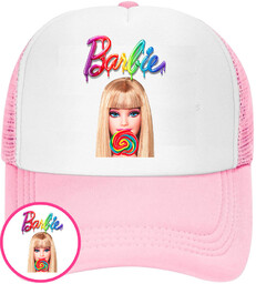 CZAPKA Z DASZKIEM BARBIE DLA DZIECI SIATKA RÓŻOWA